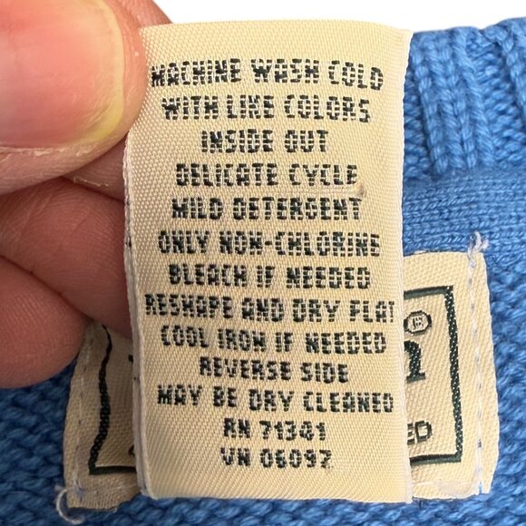 EUC Men's‎ L.L. BEAN Blue Cotton V Neck Pullover- Size XL-Tall - Picture 7 of 7